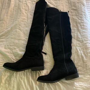 Over The Knee Suede Black Style and Co Boots